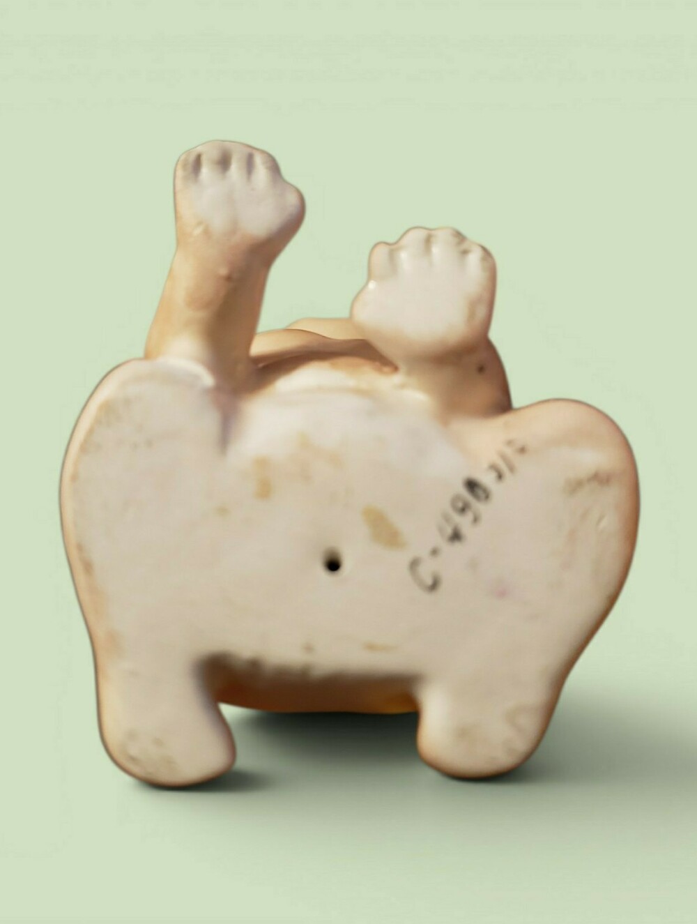 👶👶 2FOR20 Napco Porcelain Piano Baby Figurine C-4909 - Crawling Kewpie Japan - Picture 5 of 5